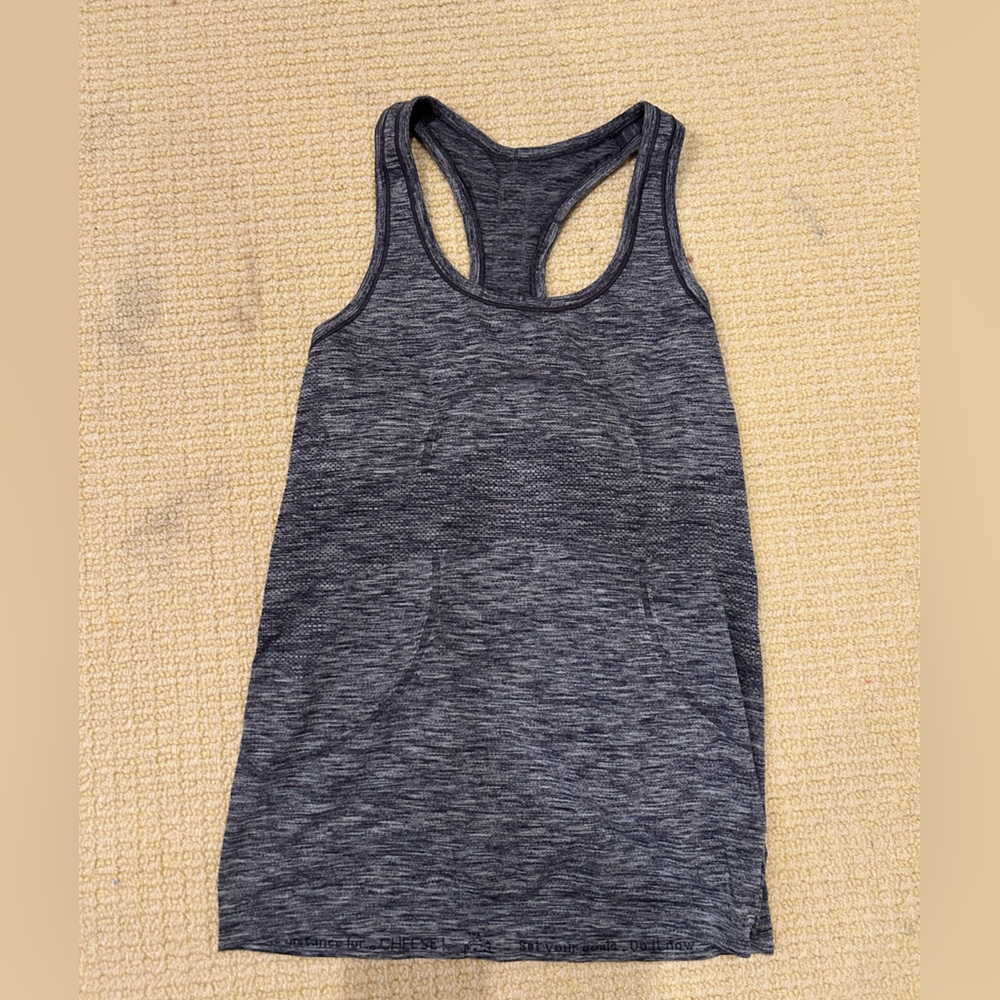 Lululemon Swiftly Tech Racerback Tank Top in Grey and Black - Size: 10